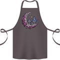 Trippy Magic Mushroom Moon LSD Psychedelic Cotton Apron 100% Organic Dark Grey
