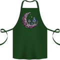 Trippy Magic Mushroom Moon LSD Psychedelic Cotton Apron 100% Organic Forest Green