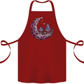 Trippy Magic Mushroom Moon LSD Psychedelic Cotton Apron 100% Organic Maroon