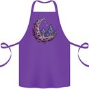 Trippy Magic Mushroom Moon LSD Psychedelic Cotton Apron 100% Organic Purple