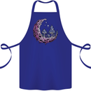 Trippy Magic Mushroom Moon LSD Psychedelic Cotton Apron 100% Organic Royal Blue