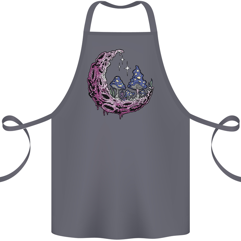 Trippy Magic Mushroom Moon LSD Psychedelic Cotton Apron 100% Organic Steel