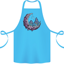 Trippy Magic Mushroom Moon LSD Psychedelic Cotton Apron 100% Organic Turquoise