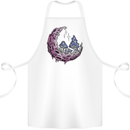 Trippy Magic Mushroom Moon LSD Psychedelic Cotton Apron 100% Organic White