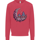 Trippy Magic Mushroom Moon LSD Psychedelic Kids Sweatshirt Jumper Heliconia
