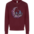 Trippy Magic Mushroom Moon LSD Psychedelic Kids Sweatshirt Jumper Maroon