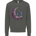 Trippy Magic Mushroom Moon LSD Psychedelic Kids Sweatshirt Jumper Storm Grey