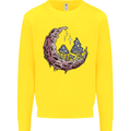 Trippy Magic Mushroom Moon LSD Psychedelic Kids Sweatshirt Jumper Yellow