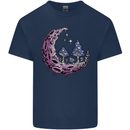 Trippy Magic Mushroom Moon LSD Psychedelic Kids T-Shirt Childrens Navy Blue