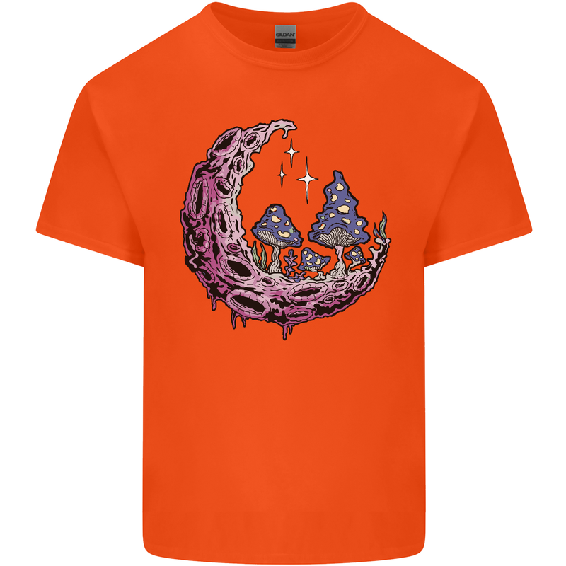Trippy Magic Mushroom Moon LSD Psychedelic Kids T-Shirt Childrens Orange
