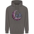 Trippy Magic Mushroom Moon LSD Psychedelic Mens 80% Cotton Hoodie Charcoal