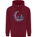 Trippy Magic Mushroom Moon LSD Psychedelic Mens 80% Cotton Hoodie Maroon