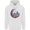 Trippy Magic Mushroom Moon LSD Psychedelic Mens 80% Cotton Hoodie White