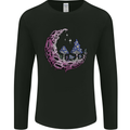 Trippy Magic Mushroom Moon LSD Psychedelic Mens Long Sleeve T-Shirt Black