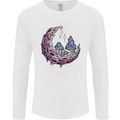 Trippy Magic Mushroom Moon LSD Psychedelic Mens Long Sleeve T-Shirt White