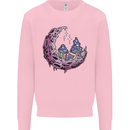 Trippy Magic Mushroom Moon LSD Psychedelic Mens Sweatshirt Jumper Light Pink