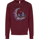 Trippy Magic Mushroom Moon LSD Psychedelic Mens Sweatshirt Jumper Maroon