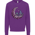 Trippy Magic Mushroom Moon LSD Psychedelic Mens Sweatshirt Jumper Purple