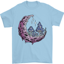 Trippy Magic Mushroom Moon LSD Psychedelic Mens T-Shirt 100% Cotton Light Blue