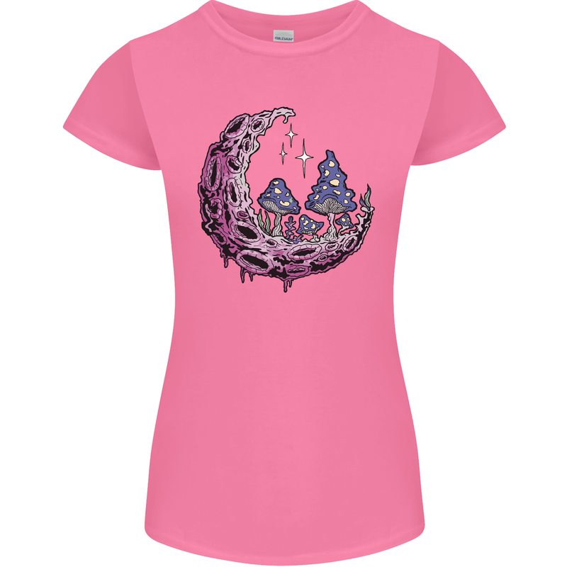 Trippy Magic Mushroom Moon LSD Psychedelic Womens Petite Cut T-Shirt Azalea