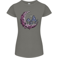 Trippy Magic Mushroom Moon LSD Psychedelic Womens Petite Cut T-Shirt Charcoal