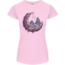 Trippy Magic Mushroom Moon LSD Psychedelic Womens Petite Cut T-Shirt Light Pink