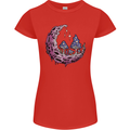 Trippy Magic Mushroom Moon LSD Psychedelic Womens Petite Cut T-Shirt Red