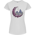 Trippy Magic Mushroom Moon LSD Psychedelic Womens Petite Cut T-Shirt White