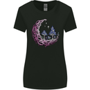 Trippy Magic Mushroom Moon LSD Psychedelic Womens Wider Cut T-Shirt Black