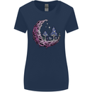 Trippy Magic Mushroom Moon LSD Psychedelic Womens Wider Cut T-Shirt Navy Blue