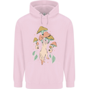 Trippy Magic Mushrooms With Eyes Childrens Kids Hoodie Light Pink