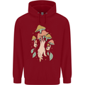 Trippy Magic Mushrooms With Eyes Childrens Kids Hoodie Red