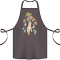 Trippy Magic Mushrooms With Eyes Cotton Apron 100% Organic Dark Grey