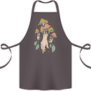 Trippy Magic Mushrooms With Eyes Cotton Apron 100% Organic Dark Grey