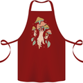 Trippy Magic Mushrooms With Eyes Cotton Apron 100% Organic Maroon