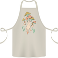 Trippy Magic Mushrooms With Eyes Cotton Apron 100% Organic Natural