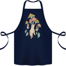 Trippy Magic Mushrooms With Eyes Cotton Apron 100% Organic Navy Blue