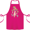 Trippy Magic Mushrooms With Eyes Cotton Apron 100% Organic Pink