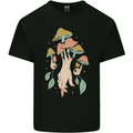 Trippy Magic Mushrooms With Eyes Kids T-Shirt Childrens Black