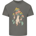 Trippy Magic Mushrooms With Eyes Kids T-Shirt Childrens Charcoal
