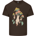 Trippy Magic Mushrooms With Eyes Kids T-Shirt Childrens Chocolate