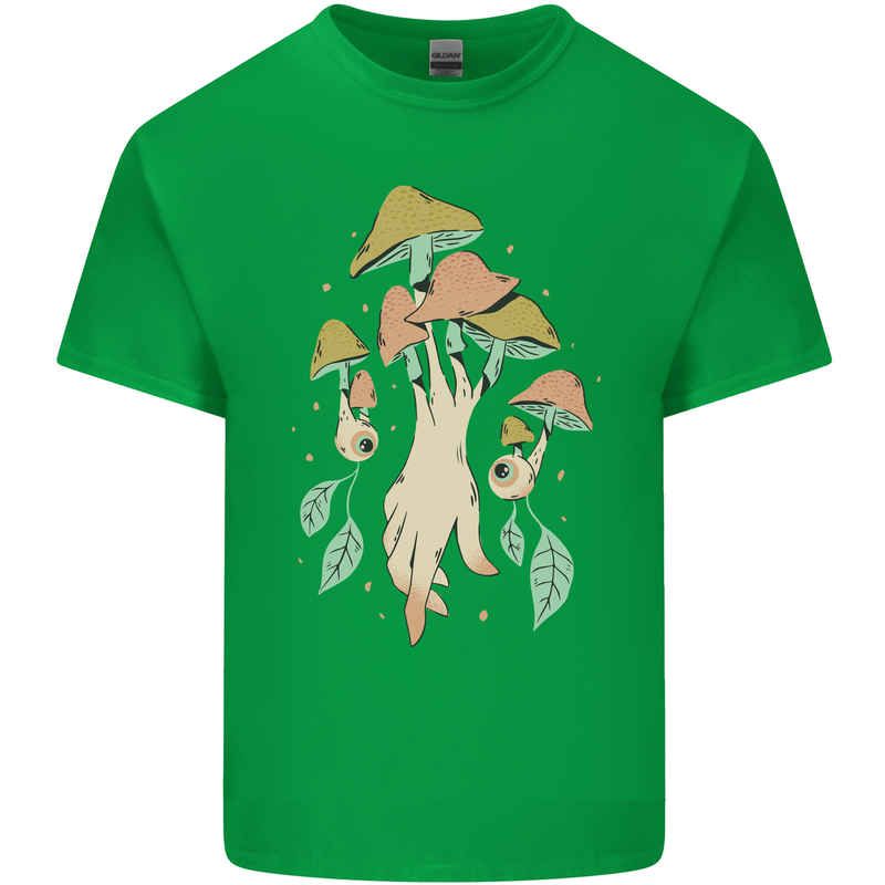Trippy Magic Mushrooms With Eyes Kids T-Shirt Childrens Irish Green