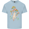 Trippy Magic Mushrooms With Eyes Kids T-Shirt Childrens Light Blue