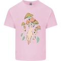 Trippy Magic Mushrooms With Eyes Kids T-Shirt Childrens Light Pink
