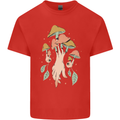 Trippy Magic Mushrooms With Eyes Kids T-Shirt Childrens Red