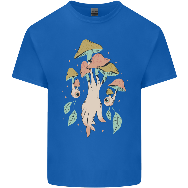 Trippy Magic Mushrooms With Eyes Kids T-Shirt Childrens Royal Blue