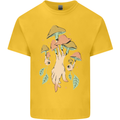 Trippy Magic Mushrooms With Eyes Kids T-Shirt Childrens Yellow