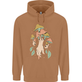 Trippy Magic Mushrooms With Eyes Mens 80% Cotton Hoodie Caramel Latte