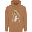 Trippy Magic Mushrooms With Eyes Mens 80% Cotton Hoodie Caramel Latte