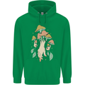 Trippy Magic Mushrooms With Eyes Mens 80% Cotton Hoodie Irish Green